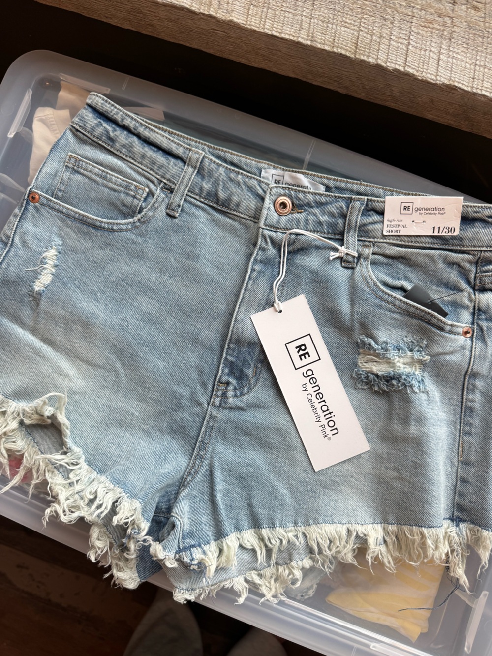 Light Blue Distressed Frayed Hem Women’s Shorts